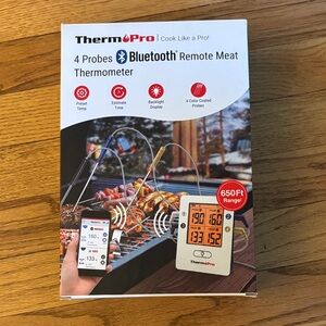 Bluetooth Remote Meat Thermometer - White (4-Probe)